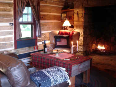 Interior view of The Cabbin at The Cothren House Historic Estate